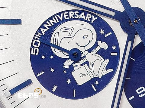 OMEGA 歐米茄 Speedmaster Apollo 13 超霸 登月錶 週年版 Silver Snoopy Award 50th Anniversary「銀史努比獎章」50週年 紀念版 31032425002001 阿波羅13 計時碼表 陶瓷錶圈 不鏽鋼 同軸擒縱 2025年保卡&nbsp;手上鏈 42mm