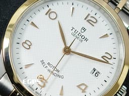 TUDOR 帝舵 1926系列 91451-0009 大三針 <font color="#fbdbb6">白色浮雕面盤 玫瑰金 半金款</font> <font color="#FF0000">2025年保卡</font>&nbsp;自動上鍊 36mm
