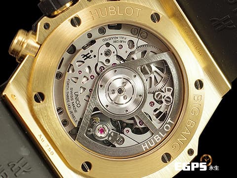 HUBLOT 宇舶 Big Bang 大爆炸 UNICO 441.VX.1131.RX King Gold 宇舶獨特材質&nbsp;王金 消光黑色鏤空面盤&nbsp;&nbsp;2022年新式電子保單 &nbsp;三日鍊 飛返計時碼錶 自動上鍊 42mm