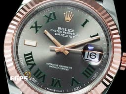 ROLEX 勞力士 Datejust 41 蠔式日誌型 126331 <font color="#228B22">綠羅馬時標面盤</font> 半金款 永恆玫瑰金 DJ41 經典三角坑紋錶圈 <font color="#FF0000">2026年保卡 紀念型（Jubilee）五銖錶帶</font> 自動上鍊 41mm