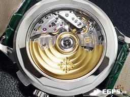 Patek Philippe PP 百達翡麗 複雜功能時計 5930P-001 PT950鉑金材質 5930 世界時間 日夜顯示 <font color=#82D900>綠色手工車花編織波紋面盤</font> Calatrava Cross折疊帶扣 <font color=#FF0000> 2022年保單 未使用蒐藏品 新錶訂價：3,472,000元</font> PP印記 自動上鍊 39.5mm