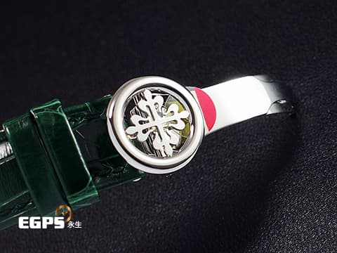 Patek Philippe PP 百達翡麗 複雜功能時計 5930P-001 PT950鉑金材質 5930 世界時間 日夜顯示 綠色手工車花編織波紋面盤 Calatrava Cross折疊帶扣  2022年保單 未使用蒐藏品 新錶訂價：3,472,000元 PP印記 自動上鍊 39.5mm