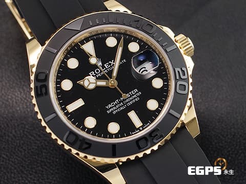 ROLEX 勞力士 Yacht-Master 226658 遊艇名仕  42mm橡膠錶帶黃K金款遊艇，閃耀華貴，大重量全18K金質運動錶~ !!BLACK &amp; GOLD!! 雙色黑金搭配~黑色陶瓷錶圈 2024年保卡  此錶歡迎各路錶友以 PP、AP、RM、勞力士 來店交換，本店將以最高價評估～ 42mm