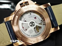 PANERAI 沛納海 Luminor Marina Goldtech Sole Blu PAM1112 <font color="#1d61aa">經典三明治夜光 藍色太陽紋面盤</font> Goldtech金材質 玫瑰金 PAM01112 三日鍊 小秒針 <font color="#ff0000">2026年保單</font> 自動上鍊 44mm