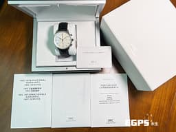 IWC 萬國 Protuguese 大葡萄牙 IW371445 計時碼表 <font color="#fff0a3">白色面盤 金色指針時標</font> <font color="#ff0000">2018年保卡</font> 自動上鍊 41 mm