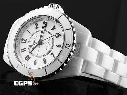 CHANEL 香奈兒 J12 Caliber 12.2系列 White Ceramic H5699 白陶瓷 經典 大三針 專利不鏽鋼蝴蝶扣 新機芯 透明錶背 2025年保單 自動上鍊 33mm