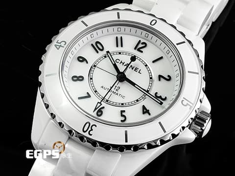 CHANEL 香奈兒 J12 Caliber 12.2系列 White Ceramic H5699 白陶瓷 經典 大三針 專利不鏽鋼蝴蝶扣 新機芯 透明錶背 2025年保單 自動上鍊 33mm