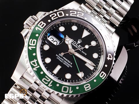 ROLEX 勞力士 GMT-Master II 格林威治型 126720 VTNR  綠黑框 雪碧 左冠錶 126720VTNR 勞力士歷史裡罕見的左冠錶 2024年新式保單  五株蠔式錶帶 自動上鍊  40mm