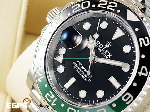 ROLEX 勞力士 GMT-Master II 格林威治型 126720 VTNR  綠黑框 雪碧 左冠錶 126720VTNR 勞力士歷史裡罕見的左冠錶 2024年新式保單  五株蠔式錶帶 自動上鍊  40mm