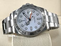 ROLEX 勞力士 Explorer II 蠔式 探險家二號 226570 <font color="#F0F0F0">白色面盤</font> 探二 <font color="#ffa500">橘色兩地時間指針</font> GMT 不鏽鋼 <font color="#FF0000">新式3285機芯 2021年保卡 錶友蒐藏未使用品</font>&nbsp;自動上鍊 42mm
