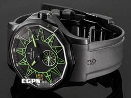 CORUM 崑崙 Admiral Legend 42 Full Black 海軍上將 <font color="#74d56a">綠色海事信號旗幟時標</font> 395.111.98/F371/BV12 <font color="#4F4F4F">黑色PVD塗層不鏽鋼</font> 小秒針 <font color="#FF0000">限量100只 2022年台灣公司貨</font> 自動上鍊 42mm