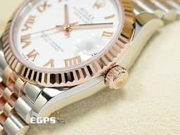 ROLEX 勞力士 Datejust 31 蠔式日誌型 278271<font color="#FF0000">&nbsp;</font>18K永恆玫瑰金&amp;不鏽鋼材質 半金款 <font color="#f7e1bb">白色面盤 搭配 玫瑰金羅馬數字時標</font>&nbsp;<font color="#ff0000">2025年保卡</font> 自動上鏈 31mm