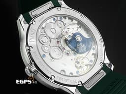 PIAGET 伯爵 Polo Skeleton系列 枕型 G0A48005 不鏽鋼材質 <font color="#66c281">8.65毫米</font><font color="#4cc844">超薄萬年曆 圓模雕刻紋理深祖母綠色錶盤</font><font color="#FF0000">&nbsp;2024年保卡 新式快拆帶系統 附原廠綠色皮革錶帶 新錶訂價：1,970,000元</font>&nbsp;自動上鍊 42mm