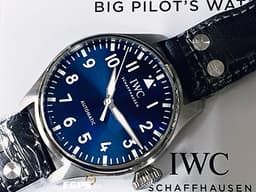 IWC 萬國 Big Pilot`s 43 大飛行員 IW329303 <font color="#0066FF">藍色放射紋面盤</font> 經典 大飛 不鏽鋼 <font color="#FF0000">2023年保單 最新EasX-CHANGE錶帶更換系統</font> 飛行錶 自動上鏈 43mm