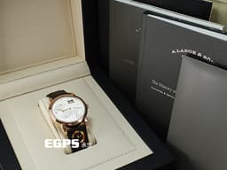 A.LANGE &amp; SOHNE 朗格 Lange 1 101.032 18K玫瑰金材質&nbsp;<font color="#05f0f0">大日期窗 實心銀白色面盤 玫瑰金羅馬數字時標指針</font>  <font color="#FF0000"> 2022年保單 台灣公司貨&nbsp;</font> 手上鍊 38.5mm
