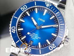 ORIS 豪利時 Aquis Date Calibre 400 時間之海 7763&nbsp;<font color="#1b6b9d">藍水鬼 藍色面盤 陶瓷外圈</font>&nbsp;0140077634135 不鏽鋼 <font color="#ff0000">五日鍊 自製機芯&nbsp;</font><font color="#FF0000">2024年台灣公司貨</font>&nbsp;潛水錶 自動上鍊 43.5mm