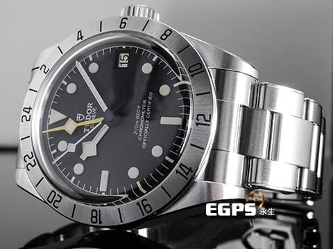 TUDOR 帝舵 Black Bay Pro 碧灣 79470-0001 黑色面盤 冒險家 GMT 黃色兩地時間指針 不鏽鋼 復古 雪花針  鍊帶款  2025年保卡  自動上鍊 39mm