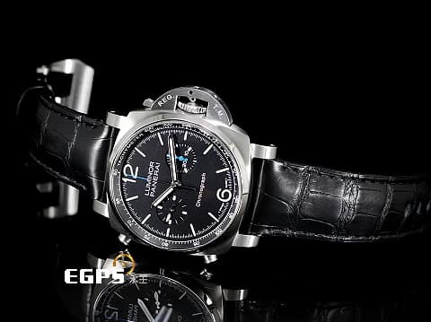 PANERAI 沛納海 Luminor Chrono PAM1109 計時碼表 經典夜光三明治面盤 PAM01109 不鏽鋼材質&nbsp;2025年保卡&nbsp;自動上鍊 44mm