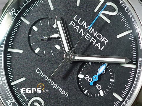 PANERAI 沛納海 Luminor Chrono PAM1109 計時碼表 經典夜光三明治面盤 PAM01109 不鏽鋼材質&nbsp;2025年保卡&nbsp;自動上鍊 44mm