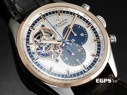 ZENITH 真力時 EL PRIMERO 51.2080.4061/69.C494 18K玫瑰金材質 半金款&nbsp;<font color="#05f0f0">三色計時盤 鏤空偏心面盤</font>&nbsp;<font color="#ff0000">2022年保卡 台灣公司貨</font> 自動上鍊 42mm