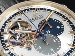 ZENITH 真力時 EL PRIMERO 51.2080.4061/69.C494 18K玫瑰金材質 半金款&nbsp;<font color="#05f0f0">三色計時盤 鏤空偏心面盤</font>&nbsp;<font color="#ff0000">2022年保卡 台灣公司貨</font> 自動上鍊 42mm