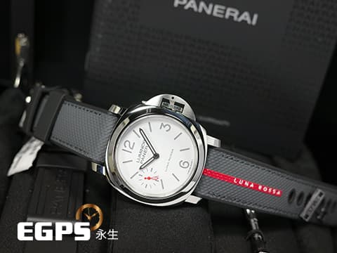 PANERAI 沛納海 Luminor Luna Rossa PAM01342 不鏽鋼 PAM1342 白色三明治面盤 極新品 2023年保單 三日鏈 手動上鍊 44mm