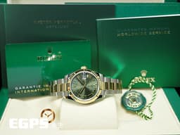 ROLEX 勞力士 DateJust 278273 不鏽鋼&amp;18K黃金材質 半金款&nbsp;&nbsp;<font color="#e0ffc7">原廠鑲鑽VI 橄欖綠色錶面</font><font color="#c7ffd2">&nbsp;</font><font color="#FF0000">2025年保卡 </font> 自動上鍊 31mm