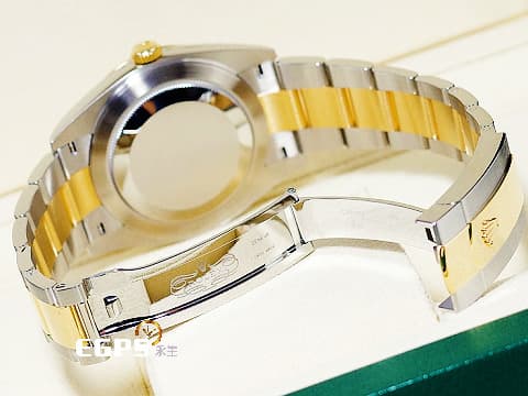 ROLEX 勞力士 DateJust 41 蠔式日誌型 126333 皇帝金面盤 18K黃金 半金款 DJ41 經典三角坑紋錶圈 2021年新式綠卡 蠔式（Oyster）三節錶帶 自動上鍊 41mm