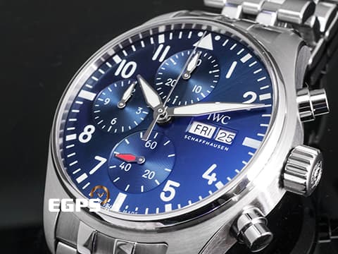 IWC 萬國 Pilot`s Chronograph 41 飛行員 IW388102 計時碼錶 星期日期 夜藍色面盤 不鏽鋼 最新EasX-CHANGE錶帶更換系統 2024年 台灣公司貨 飛行錶 自動上鍊 41mm