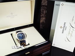 Patek Philippe 百達翡麗 PP Aquanaut Jumbo 海底探險家 5168G-001 18K白金材質 <font color="#05f0f0">午夜藍色漸層壓花面盤</font>&nbsp;<font color="#ff0000">2024年保單 新款按動式摺疊帶扣 已貼膜</font> 自動上鏈&nbsp;42mm