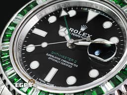 ROLEX 勞力士  GMT-Master II 116710LN 格林威治型 GMT 兩地時區 <font color=#FF0000>精鑲鑽石框錶耳  <font color=#77FF00>精鑲綠寶石錶 綠色GMT指針</font></font> 自動上鍊 40mm