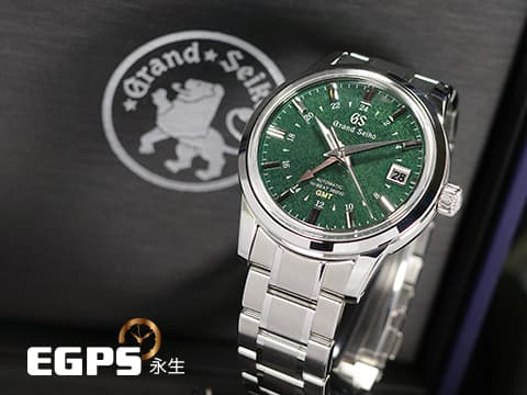 GRAND SEIKO 特級精工 GS 精工 Elegance Collection 節氣系列 Hi-beat GMT SBGJ251 高振頻 兩地時區 錶盤設計源自 二十四節氣「春分」，春分時節，春天再度來臨，山櫻紛紛綻放，綠色面盤和玫瑰金的配色完美捎來春天的信息 不鏽鋼 2024年保單 自動上鍊 40mm