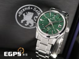 GRAND SEIKO 特級精工 GS 精工 Elegance Collection 節氣系列 Hi-beat GMT SBGJ251 高振頻 兩地時區 <font color=#00ff00>錶盤設計源自 二十四節氣「春分」，春分時節，春天再度來臨，山櫻紛紛綻放，綠色面盤和玫瑰金的配色完美捎來春天的信息</font> 不鏽鋼 <font color=#FF0000>2024年保單</font> 自動上鍊 40mm