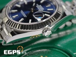 ROLEX 勞力士 Datejust 41 蠔式日誌型 126334 <font color="#0080FF">亮藍色面盤 柱狀夜光時標</font> 不鏽鋼 DJ41 經典三角坑紋錶圈 <font color="#FF0000">2019保卡 紀念型（Jubilee）五銖錶帶</font> 自動上鍊 41mm