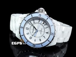 CHANEL 香奈兒 J12 Soft Blue Limited H4341&nbsp;<font color="#7dbaf2">淡藍色外圈 </font>白陶瓷 專利不鏽鋼蝴蝶扣<font color="#7dbaf2"> </font><font color="#ff0000">限量1200只</font>&nbsp;自動上鏈 38mm