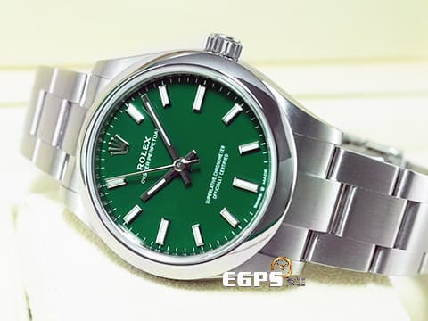 ROLEX 勞力士 Oyster Perpetual 31 經典 蠔式恆動型 277200 不鏽鋼材質 時下流行 勞力士標誌性綠色面盤 2024年保單 自動上鍊 31mm