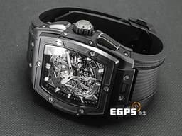 Hublot 宇舶 Spirit Of Big Bang Black Magic 42 大爆炸 靈魂系列 642.CI.0170.RX <font color="#ff00ff">黑色魔力 黑陶瓷 鈦金屬 </font> 計時碼表 酒桶型 鏤空面盤 <font color="#ff0000">2025年電子保單 僅試戴極新品</font> 自動上鍊 42mm
