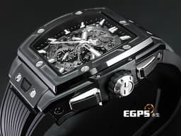 Hublot 宇舶 Spirit Of Big Bang Black Magic 42 大爆炸 靈魂系列 642.CI.0170.RX <font color=#4F4F4F>黑色魔力 黑陶瓷</font> 鈦金屬 計時碼表 酒桶型 鏤空面盤 <font color=#ff0000>2024年電子保單</font> 自動上鍊 42mm