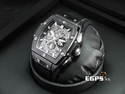 Hublot 宇舶 Spirit Of Big Bang Black Magic 42 大爆炸 靈魂系列 642.CI.0170.RX <font color=#4F4F4F>黑色魔力 黑陶瓷</font> 鈦金屬 計時碼表 酒桶型 鏤空面盤 <font color=#ff0000>2024年電子保單</font> 自動上鍊 42mm