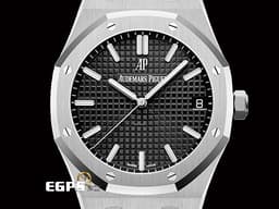 Audemars Piguet 愛彼 AP錶 Royal Oak 皇家橡樹 15500ST.OO.1220ST.03 <font color="#05f0f0">經典 Grande Tapisserie 黑色格紋面盤</font> 大三針 鍊帶款 <font color="#FF0000">2022年新式保卡</font>&nbsp;自動上鍊 41mm