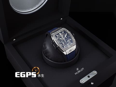 Hublot 宇舶 Spirit of Big Bang Titanium Blue 大爆炸 靈魂系列 642.NX.7170.RX 藍色鏤空面盤 鈦金屬 計時碼表 2024年電子保單 自動上鍊 42mm