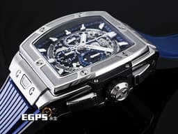 Hublot 宇舶 Spirit of Big Bang Titanium Blue 大爆炸 靈魂系列 642.NX.7170.RX <font color=#4169e1>藍色鏤空面盤</font> 鈦金屬 計時碼表 <font color=#ff0000>2024年電子保單</font> 自動上鍊 42mm