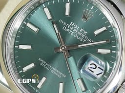 ROLEX 勞力士 Datejust 36 蠔式日誌型 126200 <font color=#00fa9a>薄荷綠色面盤</font> DJ36 經典 不鏽鋼 <font color=#FF0000>2025年保卡 蠔式（Oyster）三節錶帶</font> 自動上鍊 36mm