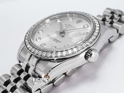 ROLEX 勞力士 Datejust 178384-63160 不鏽鋼材質&nbsp;<font color="#05f0f0">原廠鑲鑽錶圈 原廠鑽石時標 銀灰色面盤</font> 自動上鍊 亂碼字頭 31mm