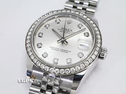ROLEX 勞力士 Datejust 178384-63160 不鏽鋼材質&nbsp;<font color="#05f0f0">原廠鑲鑽錶圈 原廠鑽石時標 銀灰色面盤</font> 自動上鍊 亂碼字頭 31mm