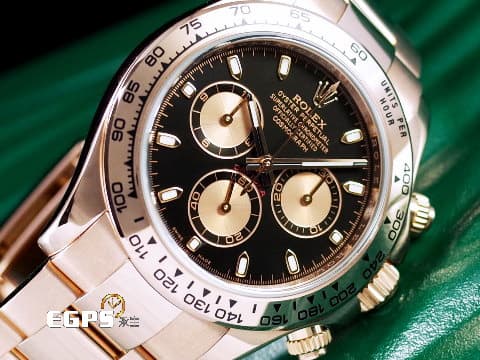 ROLEX 勞力士 Cosmograph Daytona 宇宙計時型 迪通拿 116505 計時碼表 永恆玫瑰金 黑色面盤搭配玫瑰金計時錶盤 2022年新式綠卡 已貼膜&nbsp;賽車錶 自動上鏈 40mm