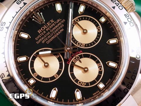 ROLEX 勞力士 Cosmograph Daytona 宇宙計時型 迪通拿 116505 計時碼表 永恆玫瑰金 黑色面盤搭配玫瑰金計時錶盤 2022年新式綠卡 已貼膜&nbsp;賽車錶 自動上鏈 40mm