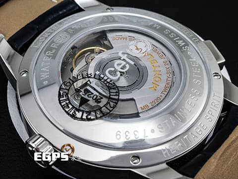 Montblanc 萬寶龍 Heritage Spirit 116534 傳承精神UNICEF系列 世界時區腕錶 亞洲限量款 極少見中文地名錶盤  限量500枚 聯合國兒童基金會標誌錶背 深藍色皮革錶帶 自動上鍊 41mm