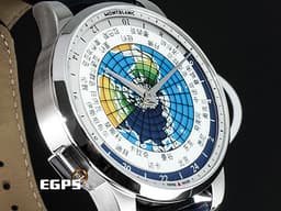 Montblanc 萬寶龍 Heritage Spirit 116534 傳承精神UNICEF系列 世界時區腕錶 <font color="#FFFF00">亞洲限量款 極少見中文地名錶盤 </font> <font color="#FF0000">限量500枚 聯合國兒童基金會標誌錶背</font> 深藍色皮革錶帶 自動上鍊 41mm