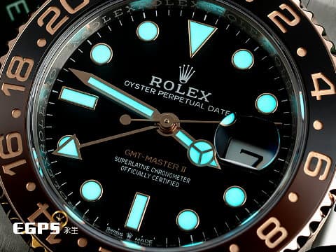 ROLEX 勞力士 GMT-Master II 格林威治型 126711CHNR 兩地時區 棕黑雙色 陶瓷錶圈 沙士圈 126711 CHNR 永恆玫瑰金 半金款 2022年保卡 自動上鏈 40mm